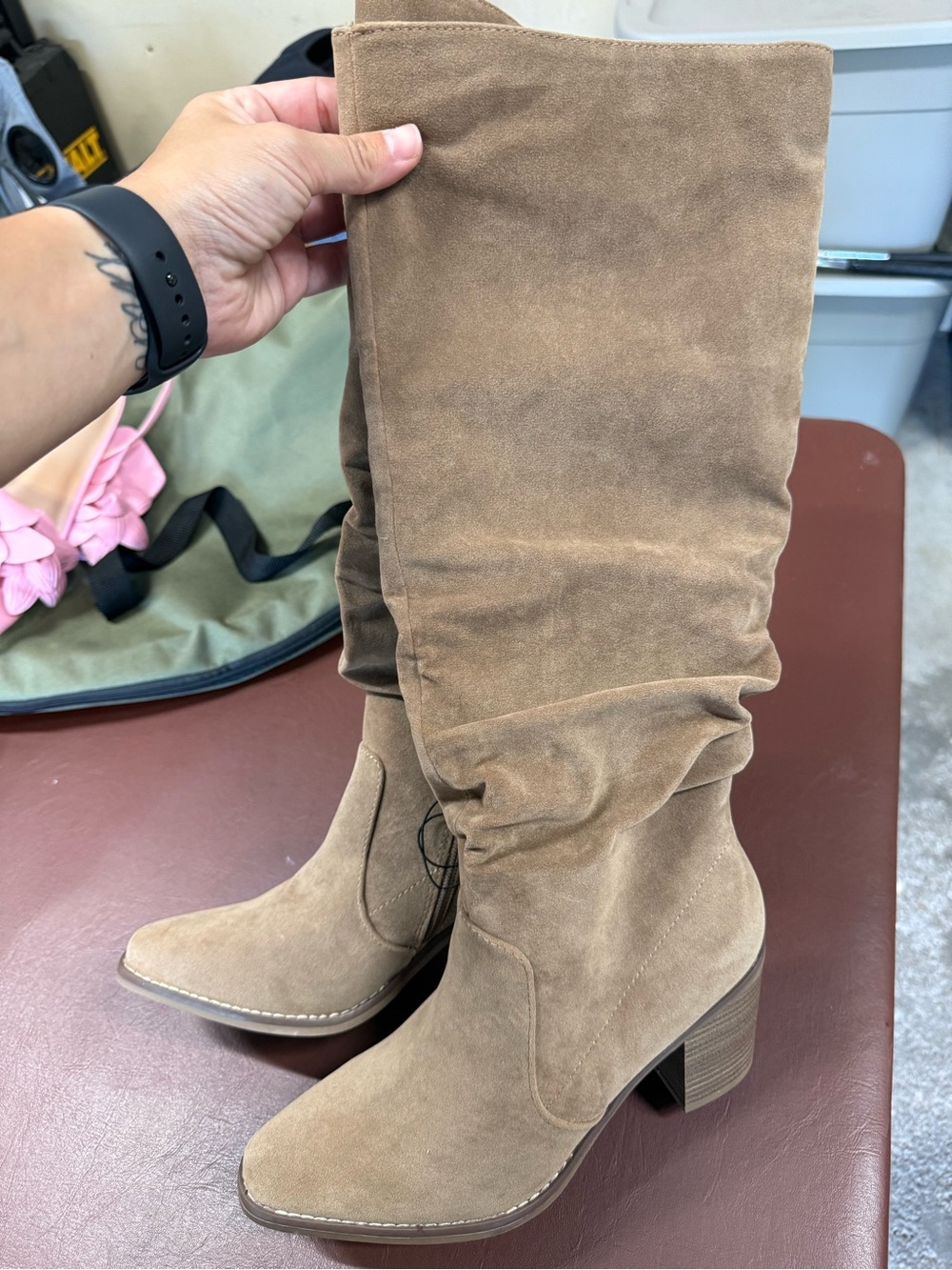 Universal Thread Slouchy Suede Mid-Calf Heeled Boots - Brown